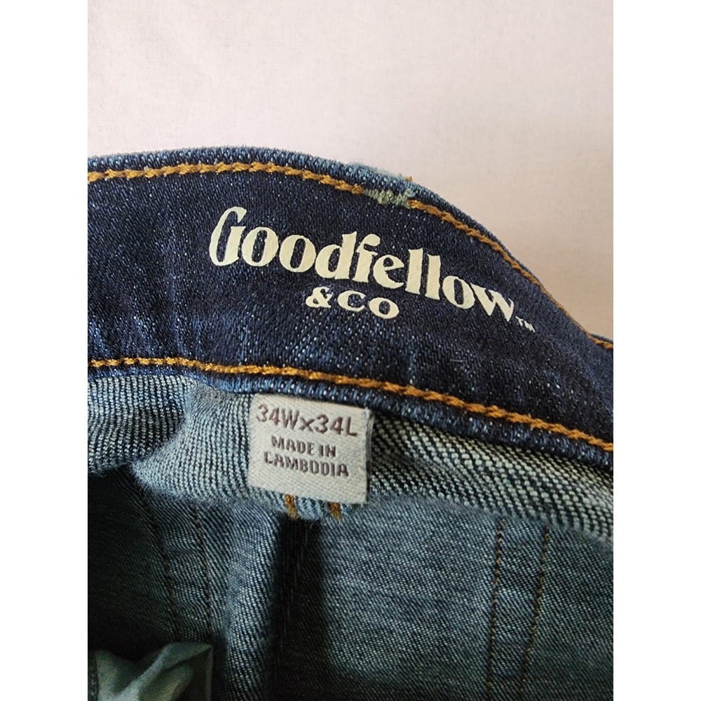 Goodfellow & Co Total Flex Slim Straight Jeans Men's 34x34 Dark Wash Stretch - Picture 7 of 13